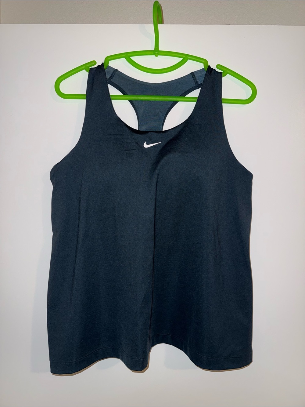 Nike Dark Green Racerback Performance Tank with White Swoosh